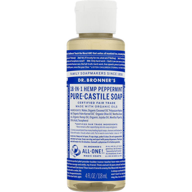 Dr. Bronner's Pure Castile Soap, Peppermint, Biodegradable