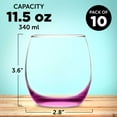 thumbnail image 5 of Mikonos Stemless Wine Glasses 11.5 oz. Set of 10, Bulk Pack - Restaurant Glassware, Perfect for Red Wine, White Wine, Cocktails - Pink, 5 of 5