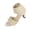 Womens Sandal - Beige, variant on Heels for Women Open Toe Knit Stretch Ankle Bootie Sandals Elegant Slip On Spool Low Heel Dressy Shoes for Evening Party Wedding Guest Dance Banquet