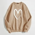 thumbnail image 2 of Rovga Cute Long Sleeve Women Sweatshirts Fashion Womens Warm Sweatshirt Casual O Neck Soft Love Heart Printed Shirt Ladies Winter Sweatshirts Tops, 2 of 5