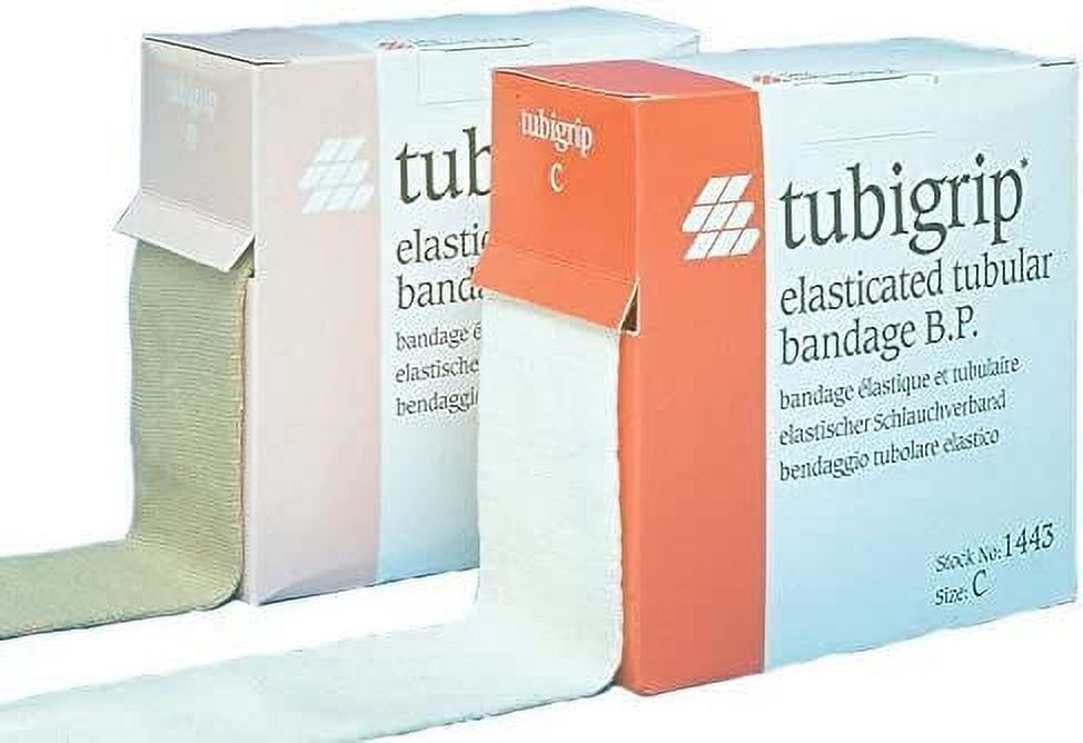 Tubigrip - Multi-purpose Elasticated Tubular Bandage, Small Hand/Arm, Standard Compression, Size B (2.5 Inches x 11 Yards), Natural, 1 Count