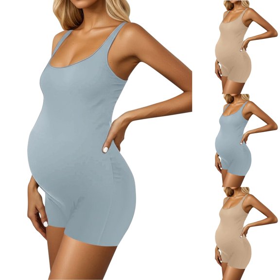 Women's Shapewear Casual Camisole Solid Color Maternity Bodybuilding Bodysuit Weight Loss Helper Beige L