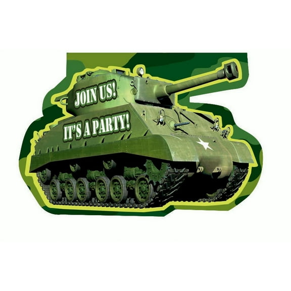 Military Camouflage Party Invitations w/ Envelopes (8ct)