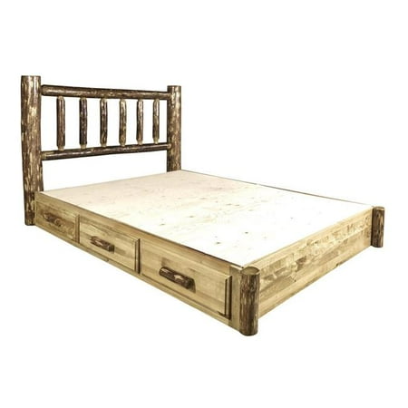 Country Modern Bed - Montana Woodworks MWGCSBPF Glacier Country Collection Full Platform Bed with Storage