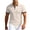 Khaki, variant on Men Short Sleeve Shirt Spread Collar with Contrast Trim Cuffs Slim Fit Casual Top