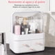 thumbnail image 3 of Organizador del Maquillaje,Caja de almacenamiento de cosméticos de gran capacidad con tapa de apertura y cierre bidireccional impermeable y a prueba de polvo,para encimeras de baño y tocador, 3 of 9