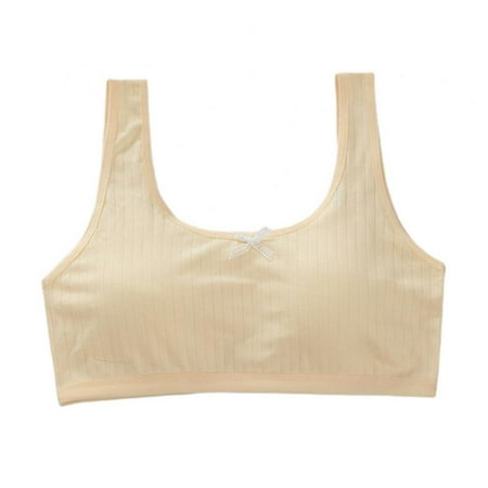 Girls Training Bra with Removable Padded for 8-10-12-14 Years Old Mini-A Cup Pad&Wireless Bras for Girls Comfort Seamless  1 Pack