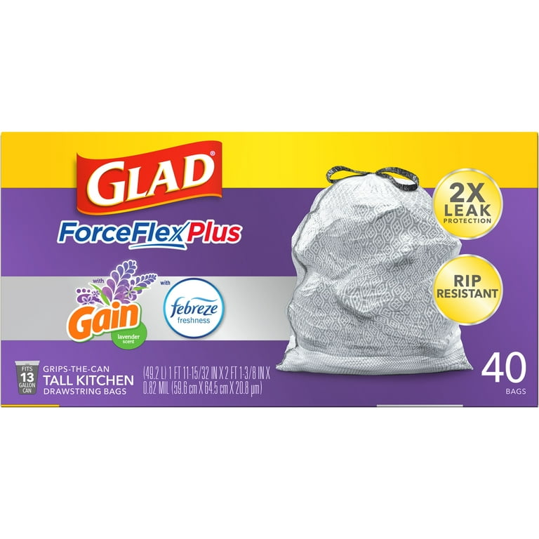 CLO 78902CT Clorox Glad Lavender Sct 13-gal Kitchen Trash Bags CLO78902CT