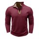 thumbnail image 3 of Blusa y camisa de manga larga con cuello alto para hombre, informal, de color liso, con cremallera, de poliéster, 3 of 6