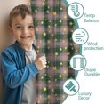 thumbnail image 3 of Green Pink Star Checkerboard Kids Curtains,Childrens Insulated Curtains Set Of 2,Bedroom Essentials,Teen Room Decor 42"X54", 3 of 5