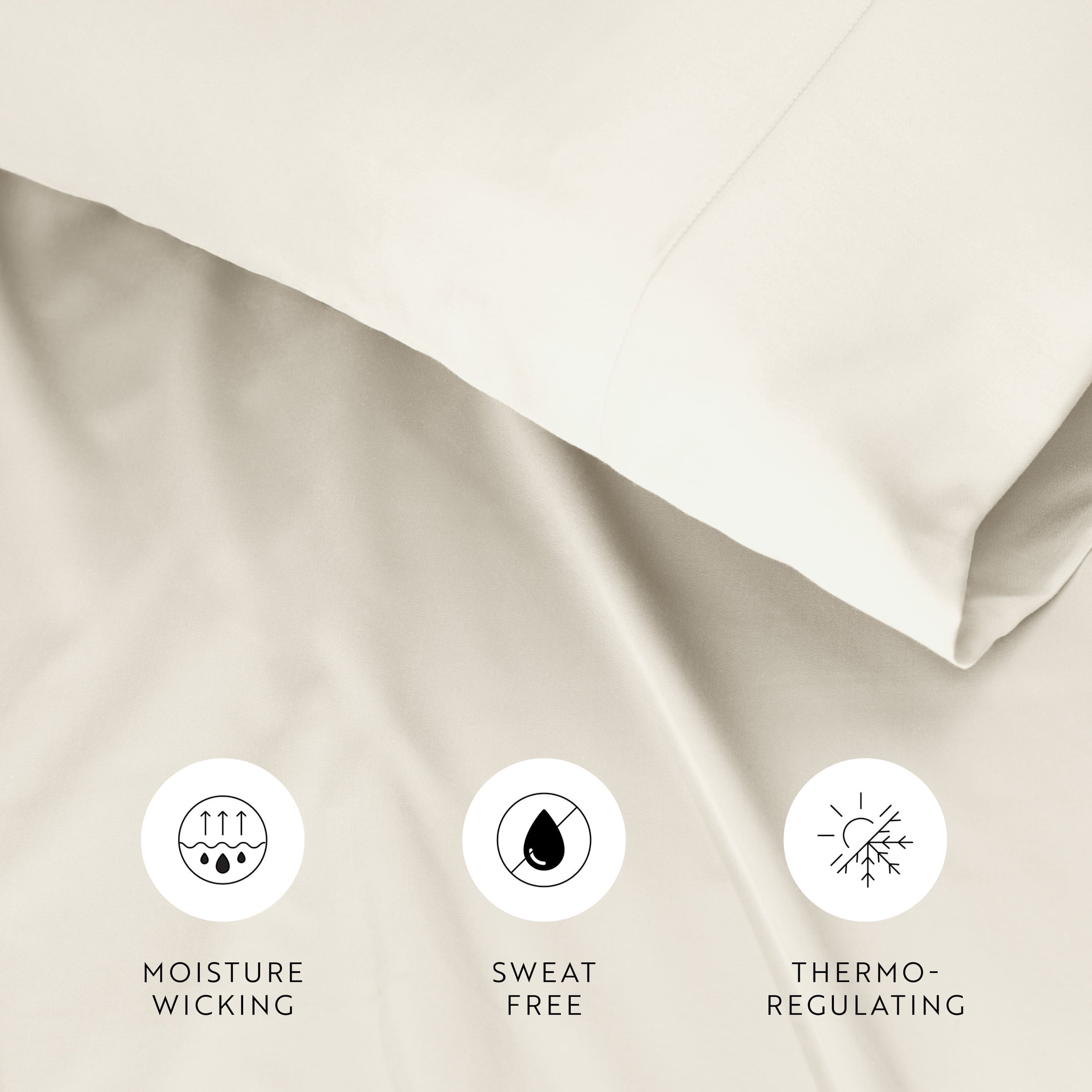 Noble Linens 2 Piece Rayon From Bamboo Pillowcase Set, Ivory, Standard/Queen