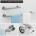 thumbnail image 3 of 10 Piece Brushed Nickel Bathroom Hardware Set -Include23.6&12inch Bathroom Towel bar,Towel Ring,Toilet Paper Holder, Towel Hook,2 Pack 5 Piece Bathroom Accessories Set Stainless Steel Wall Mounted, 3 of 6