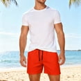 thumbnail image 4 of FRSASU Men's Swim Trunks with Mesh Lining Beach Bathing Suits Outdoor Sports Quick Dry Swimming Trunks with Pockets Orange, 4 of 9