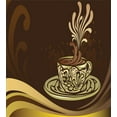 thumbnail image 3 of Coffee Duvet Cover Set, Illustration of an Ornamental Coffee Mug with Flourishes Vintage Art, Decorative 2 Piece Bedding Set with 1 Pillow Shams, Twin Size, Brown and Multicolor, by Ambesonne, 3 of 3