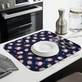 thumbnail image 3 of Pioneer Flower Floral Print Pattern Kitchen Dish Drying Mat 1 Pack, Ultra Absorbent Microfiber Drainer Mat, 16"x18", 3 of 6