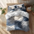 thumbnail image 2 of Abstract Art Duvet Cover Set Twin Size Blue Gary Collage Color Block Oil Painting Soft Lightweight Comforter Covers 4 Piece Bedding Set with 1 Duvet Cover 1 Bed Sheet & 2 Pillow Shams, 2 of 8