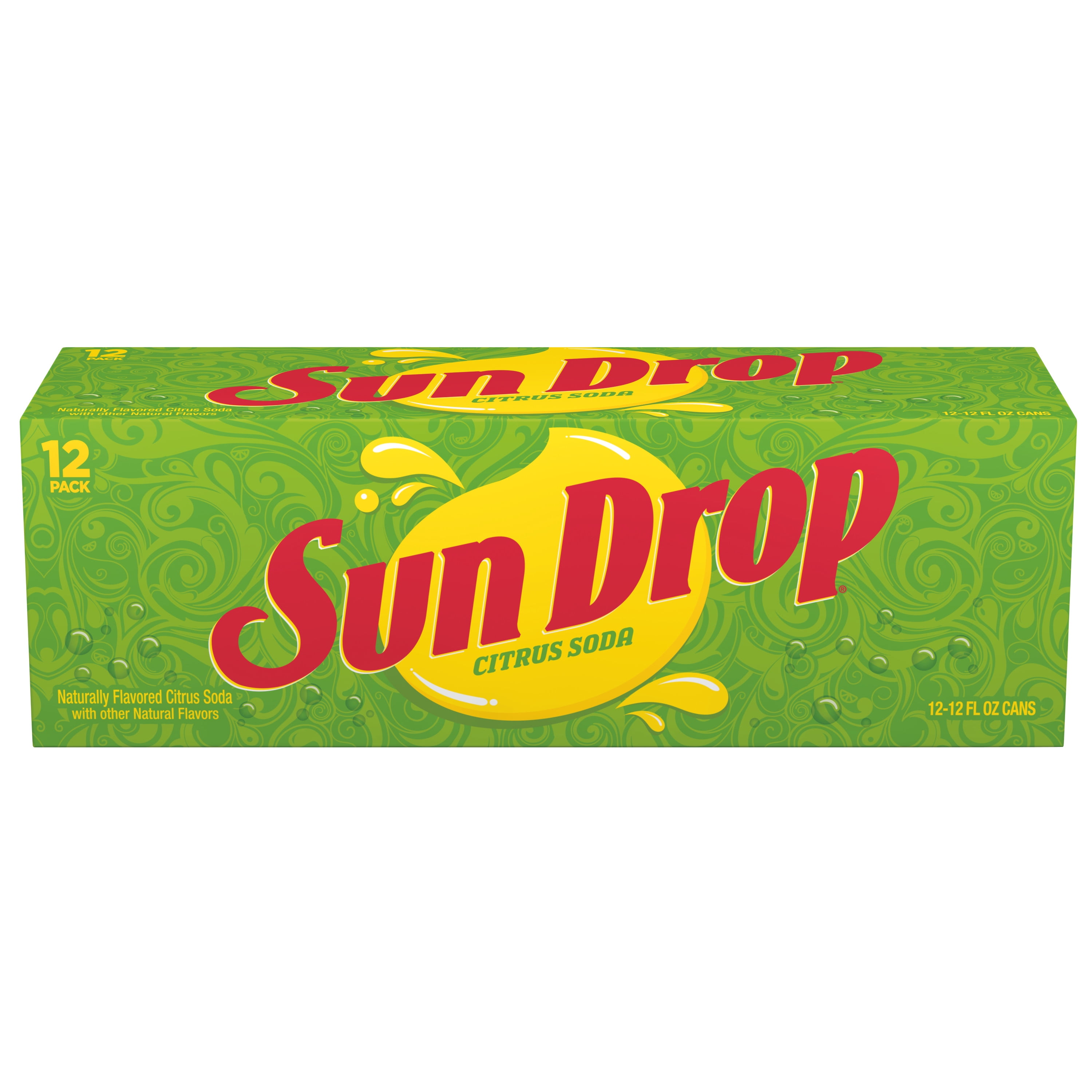 Sun Drop Citrus Soda Pop, 12 fl oz, 12 Pack Cans