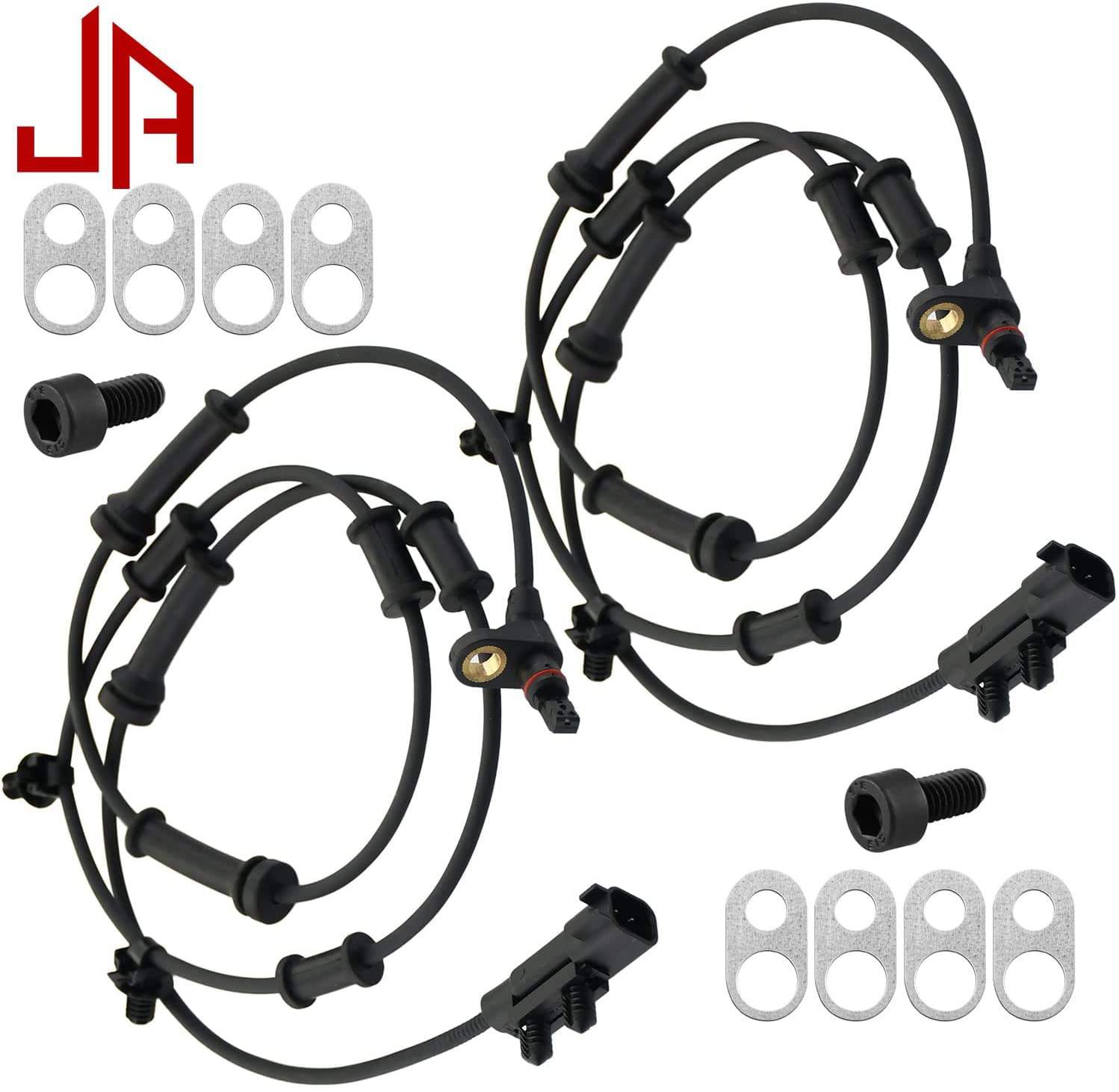 JADODE Front Wheel Speed ABS Sensor Replacement for Jeep Wrangler  2011-2017, Jeep Wrangler JK 2018-Wheel Speed ABS Assembly 2pc 