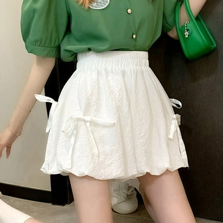 Womens Sweet Loose Bloomers Bow Summer College Style Shorts Casual Versatile