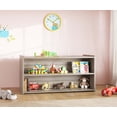 thumbnail image 3 of Toddler Shelf Storage Double Sided, Shelves/Bookshelf, 46" Wide, Shadow Elm Gray, Assembled, 3 of 6