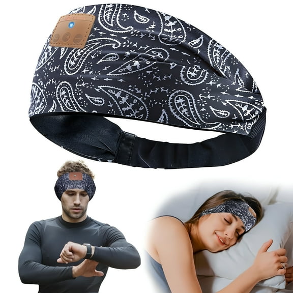 GJX Sleep Headphones,Wireless Headband Headphones with Hd Speakers and Mic,for Side Sleepers Sleeping Calling Jogging Yoga Workout Gift Ideas-Unisex