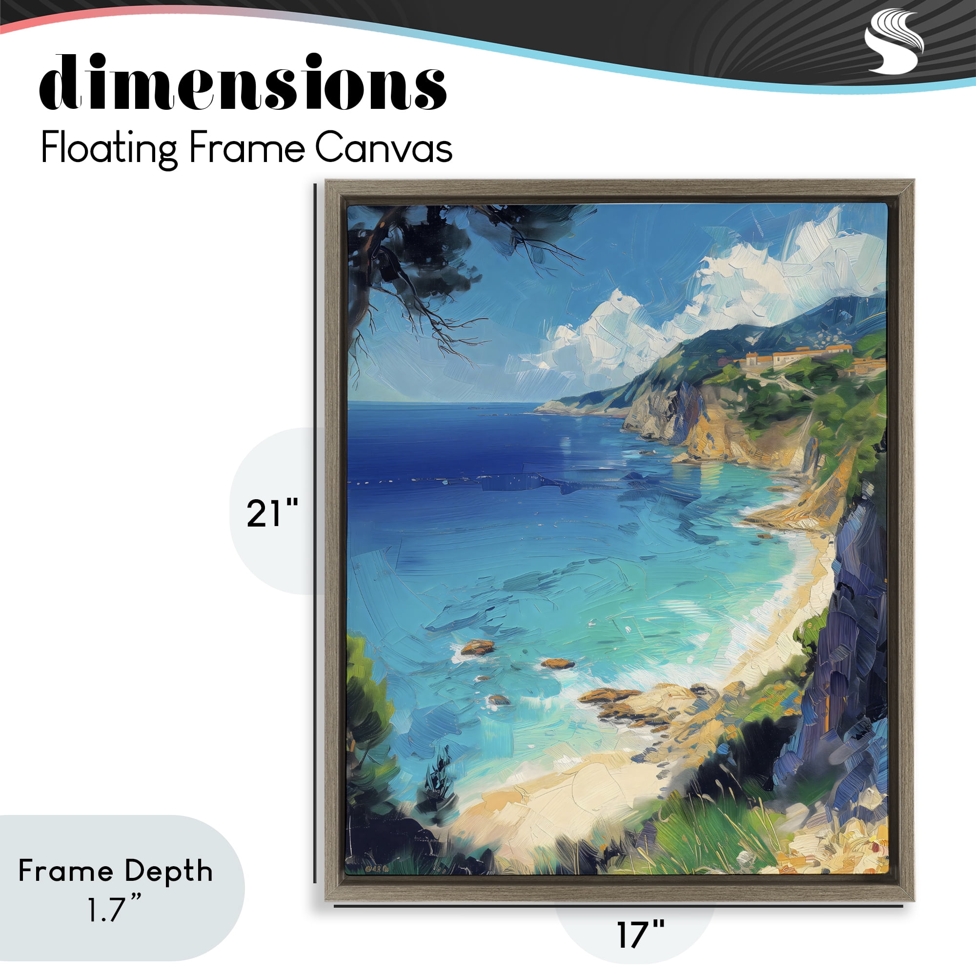 Stupell Industries View of Ocean Retreat Brown Framed Floater Canvas Wall Art, design by Creative Studio