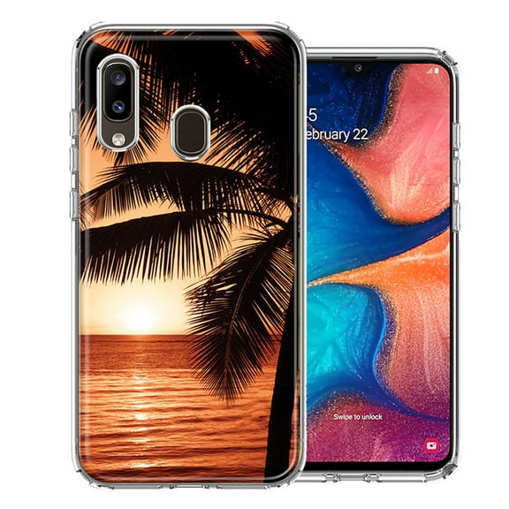MUNDAZE For Samsung A20 Paradise Sunset Design Double Layer Phone Case Cover