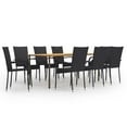 thumbnail image 1 of vidaXL 9 Piece Garden Dining Set Poly Rattan Black, 1 of 5