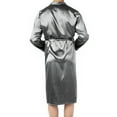 thumbnail image 7 of Men's Satin Long Robe, Lightweight Bathrobe for Men with Two Pockets, Men's Nightgown, L, 7 of 7