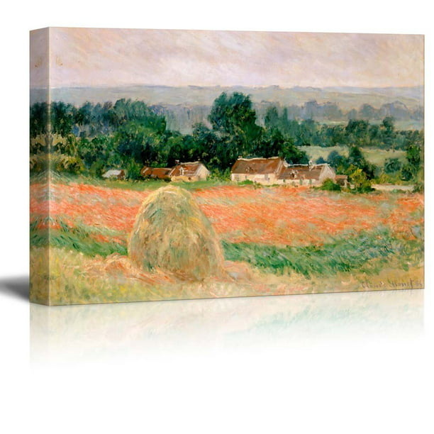Wall26 Claude Monet Haystack At Giverny Impressionist Modern Art Canvas Home Decor 16x24 Inches Com - Haystack Home Decor
