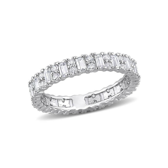 1.53 Carat (Ctw) Lab-Created Moissanite Anniversary Eternity Ring Band in Sterling Silver for Women