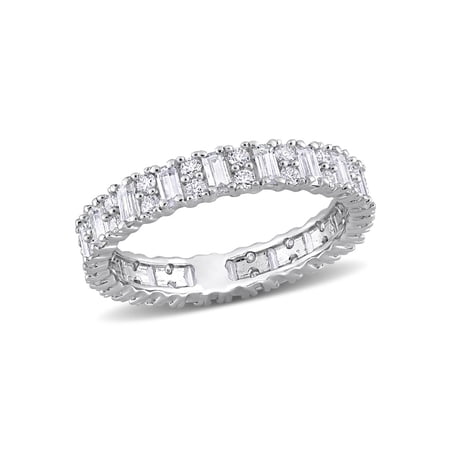 1.53 Carat (Ctw) Lab-Created Moissanite Anniversary Eternity Ring Band in Sterling Silver for Women