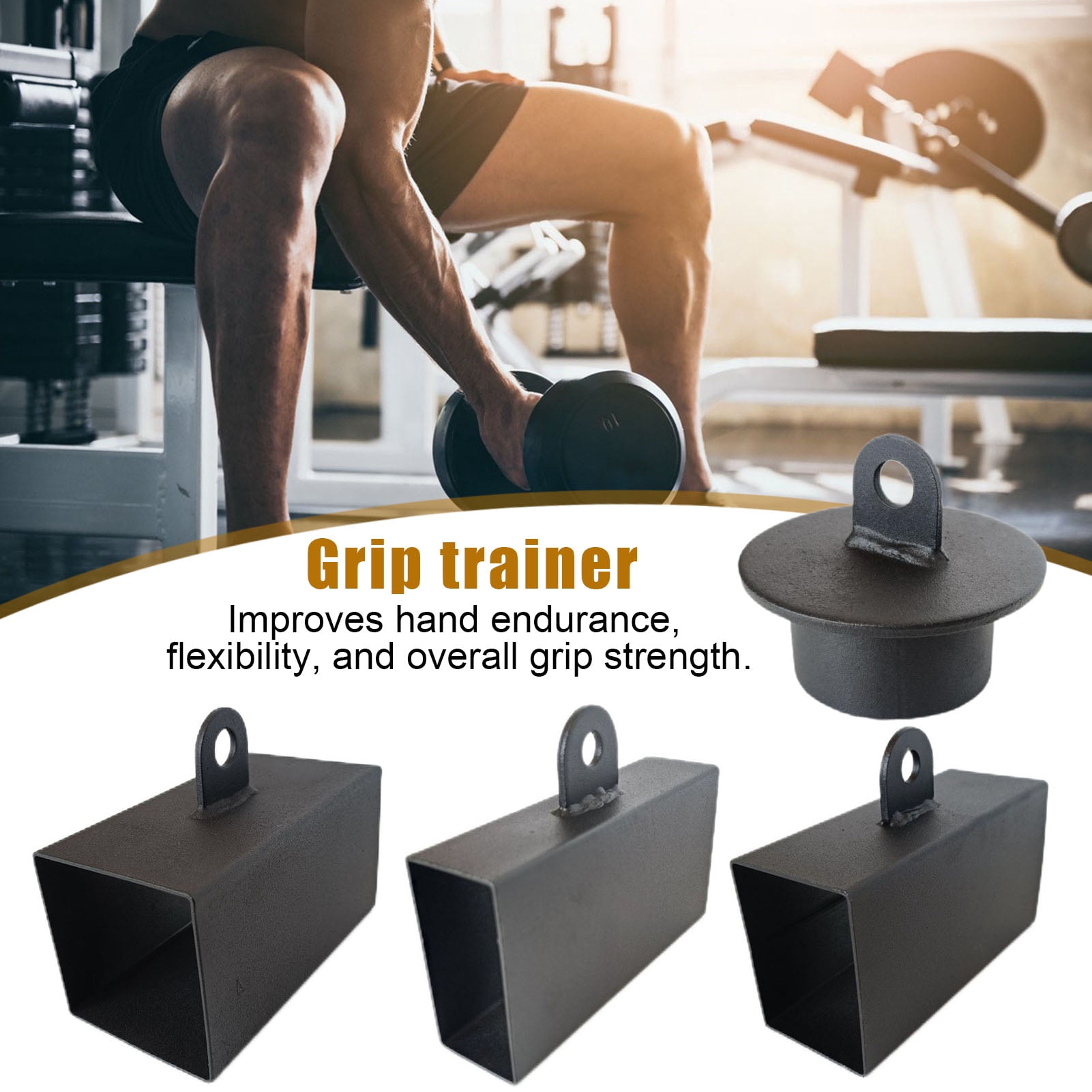 YIFAEUX Hand Grip Trainer Forearm Finger Strength Exerciser Muscle Training Iron Gripper Metal Hand Grip Power Strengthener Workout Equipment