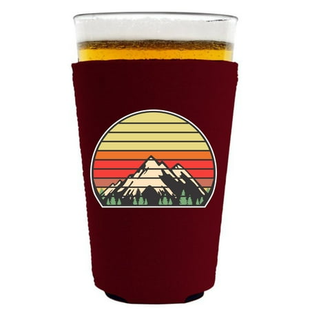 

Retro Mountains Pint Glass Coolie (Burgundy)