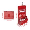 thumbnail image 2 of kurtrusly Cosmetics Storage Bag Travel Hanging Makeup Bag Portable Foldable Toiletry Organizer Pouch, Red Star, 2 of 7