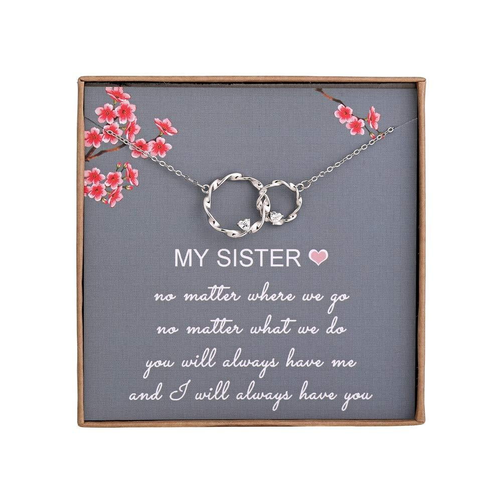 Message Card Jewelry Love Knot Necklace Christmas Gift Sister Gift From Sister Birthday Gift From Brother To My Sister Gift For Sister