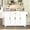 White, variant on 54.3" Sideboard Buffet Cabinet with 4 Doors & 1 Drawer, Melamine MDF Storage with Adjustable Shelves, Aluminum Handles, Side Shelves & Hanging Rod for Dining Room, Kitchen, White