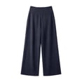 thumbnail image 4 of Women Wide Leg Sweatpants High Waist Drawstring Loose Fit Flowy Casual Fashion Lounge Pants with Pockets Navy XL, 4 of 6