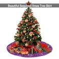 thumbnail image 5 of Gustave Christmas Tree Skirt 35.4 Inch Sequin Glitter Xmas Tree Skirts Sparkly Tree Skirt Mat for Christmas Halloween Holiday Party Decoration - Purple, 5 of 9