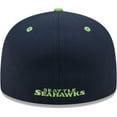 thumbnail image 4 of Men's New Era  Navy/Neon Green Seattle Seahawks Flipside 2Tone 59FIFTY Fitted Hat, 4 of 5