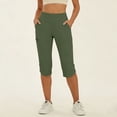 thumbnail image 2 of RQYYD Women's High Waisted Capri Pants with Pockets Casual Stretch Trousers for Yoga Everyday Wear, 2 of 6