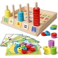 thumbnail image 1 of Juguetes manipulativos de matemáticas, juguetes de bloques de números de madera para niños, juguete educativo de aprendizaje para jardín de infantes, artículos imprescindibles para el aula p, 1 of 5