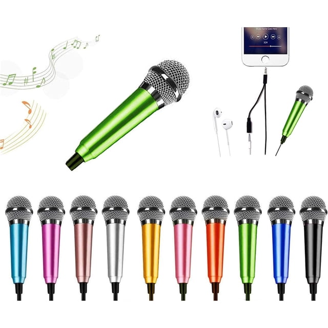 HAHDAXIA Mini Microphone,Portable Vocal Tiny Microphone, Asmr Microphone,Phone Microphone, Mini Karaoke Microphone for Voice Recording Chatting and Singing On iPhone,Android,Laptop Notebook(