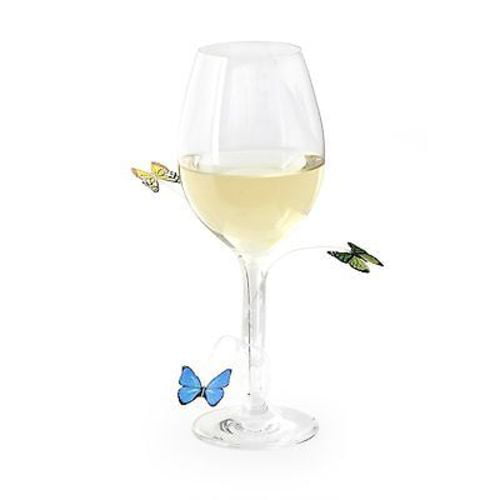Kikkerland BUTTERFLY Wine Stem Drink Markers/wine charm,Set of 12 reusable 