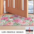 thumbnail image 3 of Pink Flowers Crystal Velvet No Slip Floor Mat, Entryway Doormat Durable Low-Profile Mat Home Decor, Welcome Mats Washable Kitchen Bathroom Laundry Bedroom Living Room Door Mats 30x17in, 3 of 7