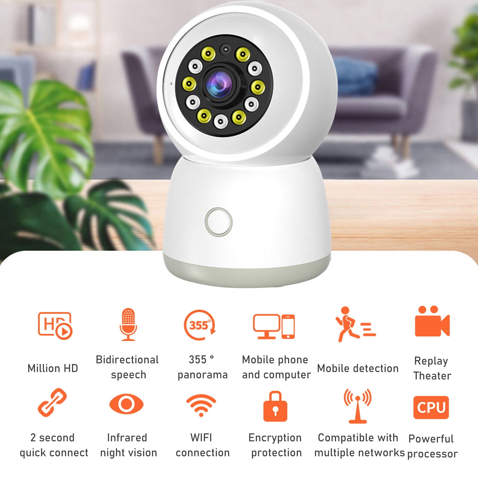 HOMBOTI Security Cameras Wireless Indoor Outdoor Indoor Security Camera 2MP HD WiFi Camera For Home Security 5G- WiFi Motion Detection Color Night Vision 2-Way Audio Ideal For Baby Monitor