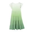 thumbnail image 3 of LLYWEY Girls Flowy Dresses, Teen Girls Ruffle Beach Dresses, Kids Casual Summer Ruffle Sleeve Crew Neck Short Sleeve A Line Mid-Length Sundress, Style BY-85, Green, 10T, 3 of 5