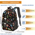 thumbnail image 3 of Mushroom and Butterfly Black Pattern 17" School Backpacks for Teens,Waterproof Oxford Fabric,S-Shape Padded Straps for School,Travel,Hiking,Camping, 3 of 6