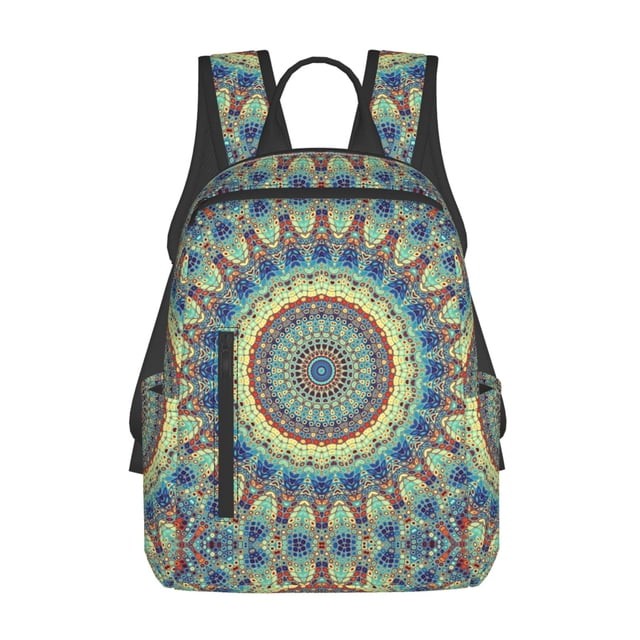 Easygdp Round Mandala1 para Easygdp Yak - Mochila Casual Ligera y Resistente para Viaje y Senderismo para Hombres y Mujeres