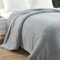 thumbnail image 4 of Home Soft Things Plain Faux Fur & Sherpa Backing Blanket-Silver Grey-86''x92'', 4 of 8
